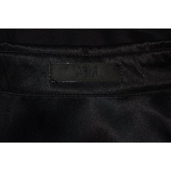 ATM $246 Black Silk Polo Popover Top Woven Short Sleeves Collared XS - Picture 3 of 4
